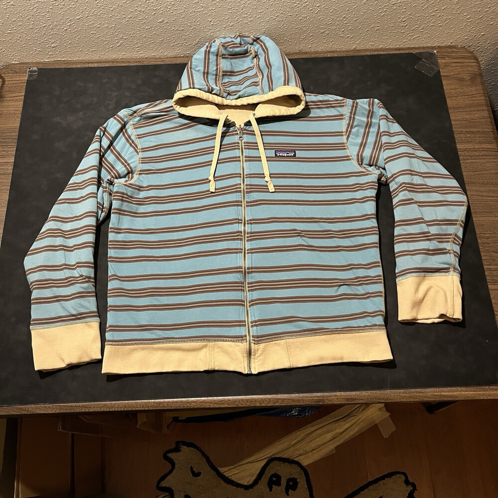 Patagonia Vintage Jacket Vintage Hoodie Reversible Zip Serape Stripe Double Face
